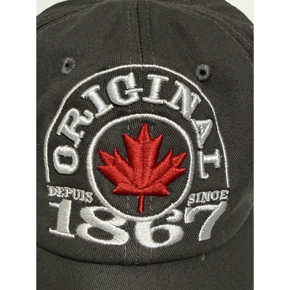 Vintage Canada Est 1867 Embroidered Logo Adjustable Hat Adidas Gray Red White